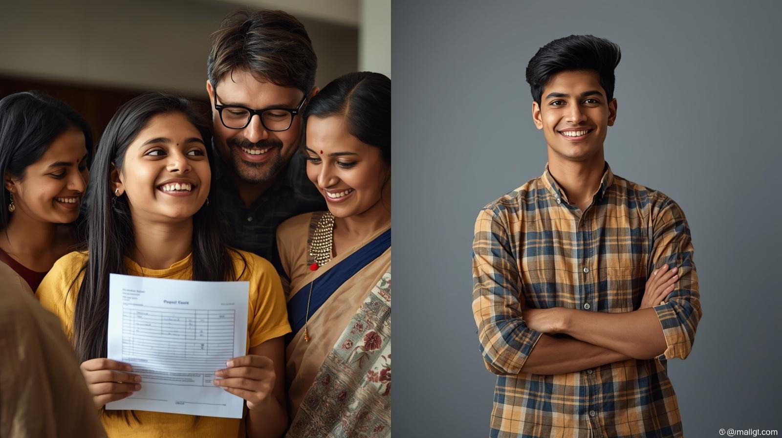 Student proudly holding certificate with family support